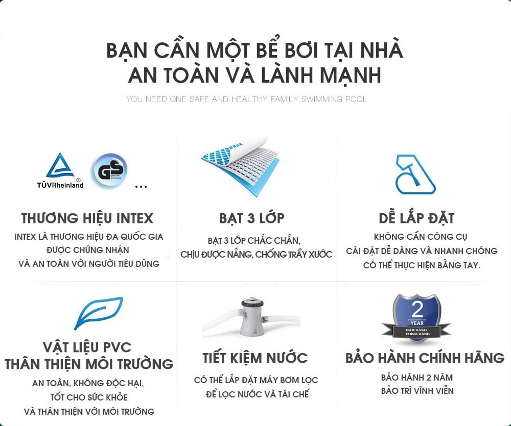 Bể bơi khung kim loại tròn 366*76cm INTEX 28210