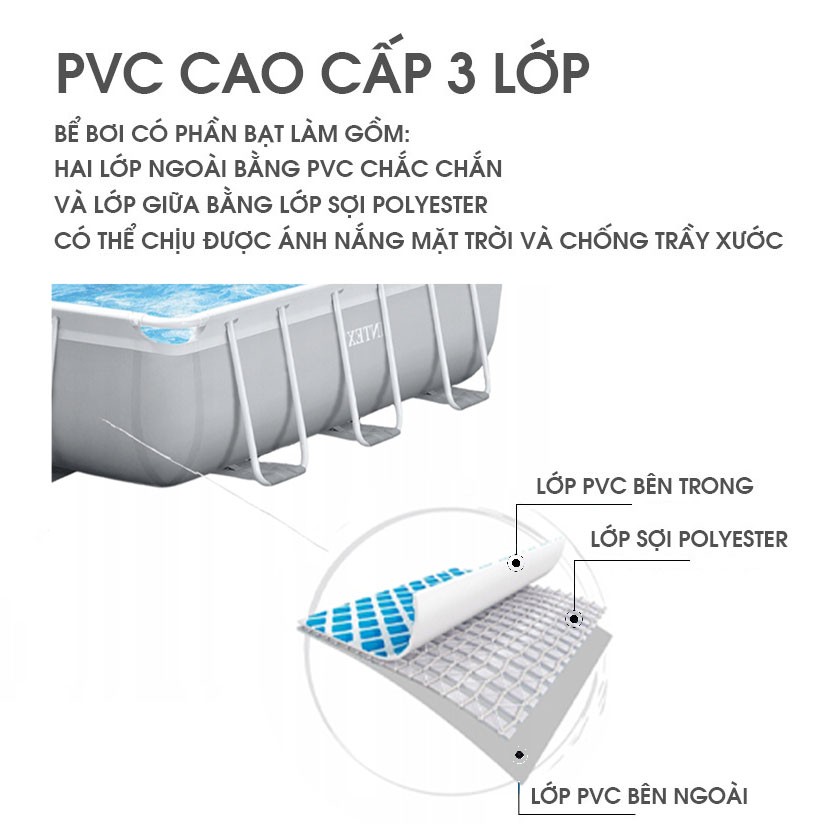 Bể bơi khung kim loại chịu lực cao cấp PREMIUM dài 3m INTEX 26784