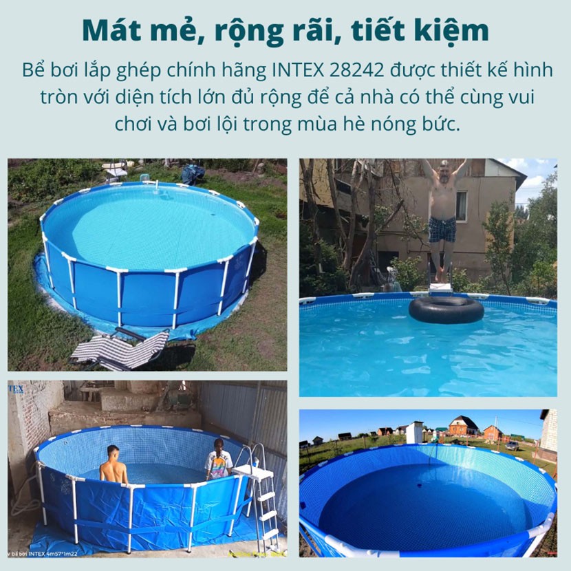 Bể bơi khung kim loại tròn 457х122cm intex 28242