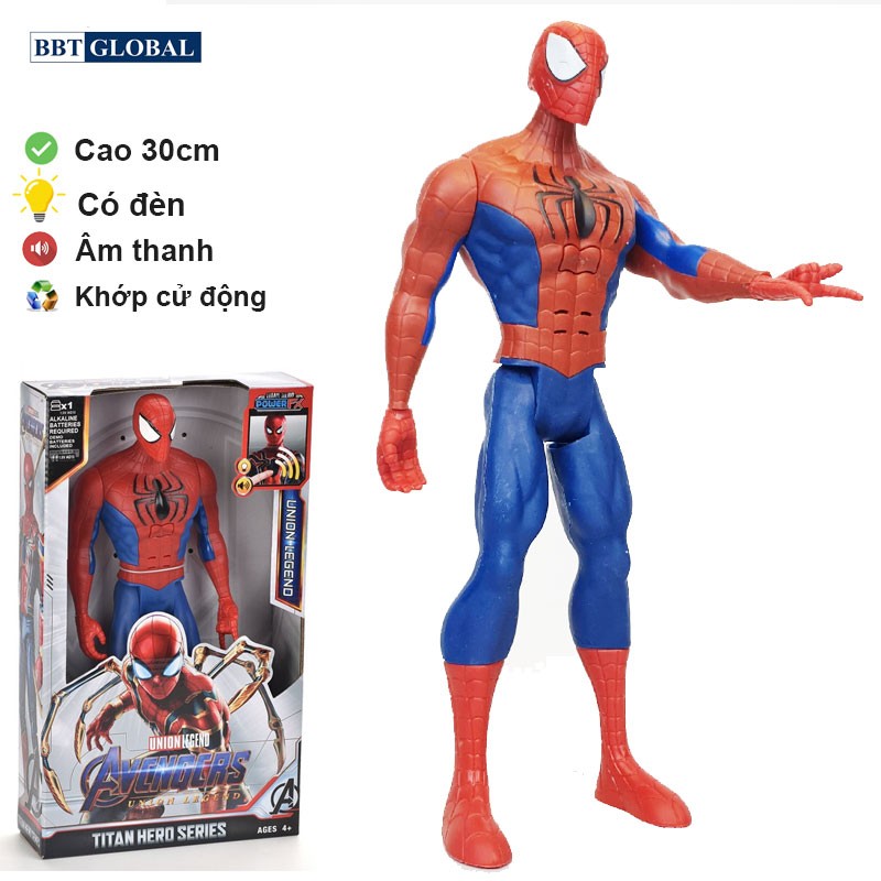 Đồ chơi mô hình siêu nhân 30cm có đèn và nhạc - Người nhện SPIDER MAN 21008-ZA