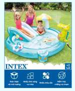 Bể bơi phao cầu trượt cá sấu chúa có vòi phun mưa INTEX 57165
