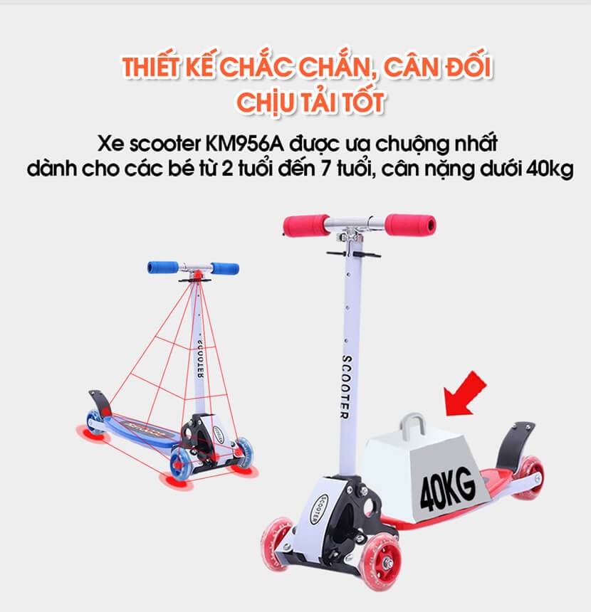Xe trượt scooter 3 bánh cho bé BBT Global KM956A