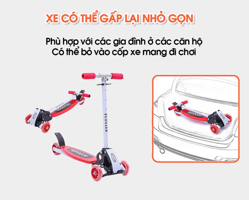Xe trượt scooter 3 bánh cho bé BBT Global KM956A