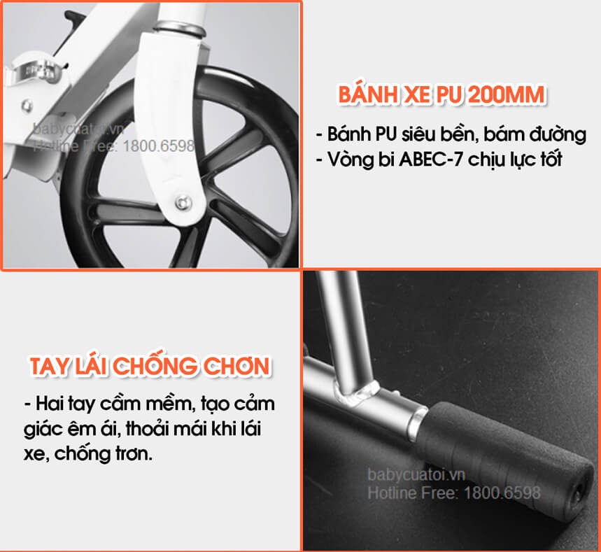 Xe trượt Scooter có phanh BBT Global cỡ lớn KM988