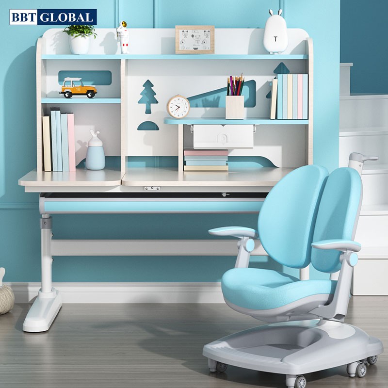 Bàn học chống gù chống cận BBT GLOBAL 120cm 2 mầu xanh/hồng BB202-120