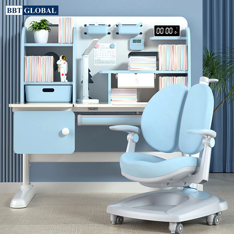 Bàn học chống gù chống cận BBT GLOBAL 120cm 2 mầu xanh/hồng BB203-120