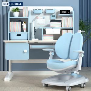 Bàn học chống gù chống cận BBT GLOBAL 120cm 2 mầu xanh/hồng BB203-120