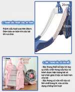 Cầu trượt đơn máng dài 1m8 bậc thang kín cho bé BBT GLOBAL BSL308