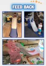 Cầu trượt đơn máng dài 1m8 bậc thang kín cho bé BBT GLOBAL BSL308