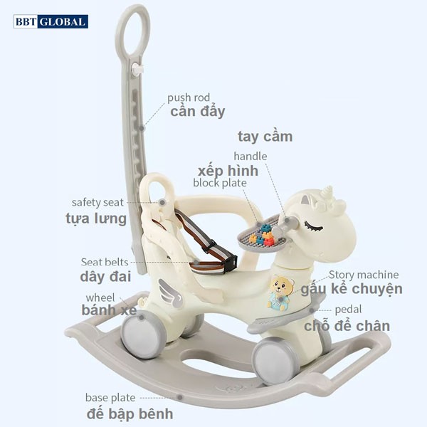 Ngựa bập bênh kết hợp chòi chân 8in1 RK-514B
