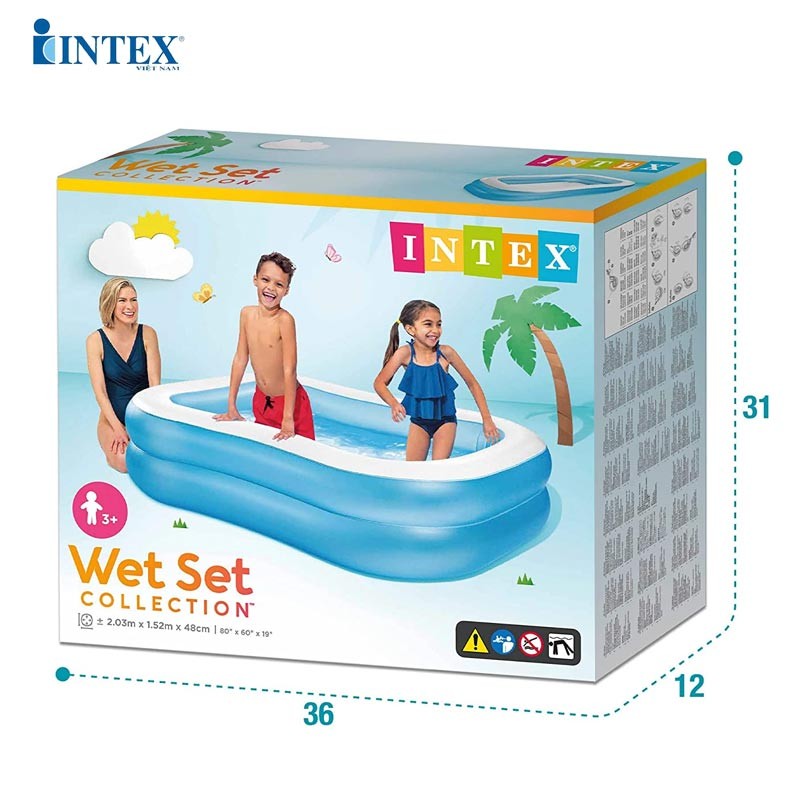 Bể bơi phao chữ nhật dài 2m INTEX 57180