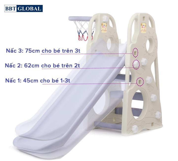 Cầu trượt Hàn Quốc có ném bóng rổ CHD100