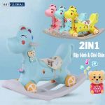 Ngựa chòi chân kết hợp bập bênh có nhạc cho bé RK-511