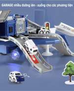 Đồ chơi mô hình máy bay cảnh sát có đèn và nhạc cỡ vừa SJ676C