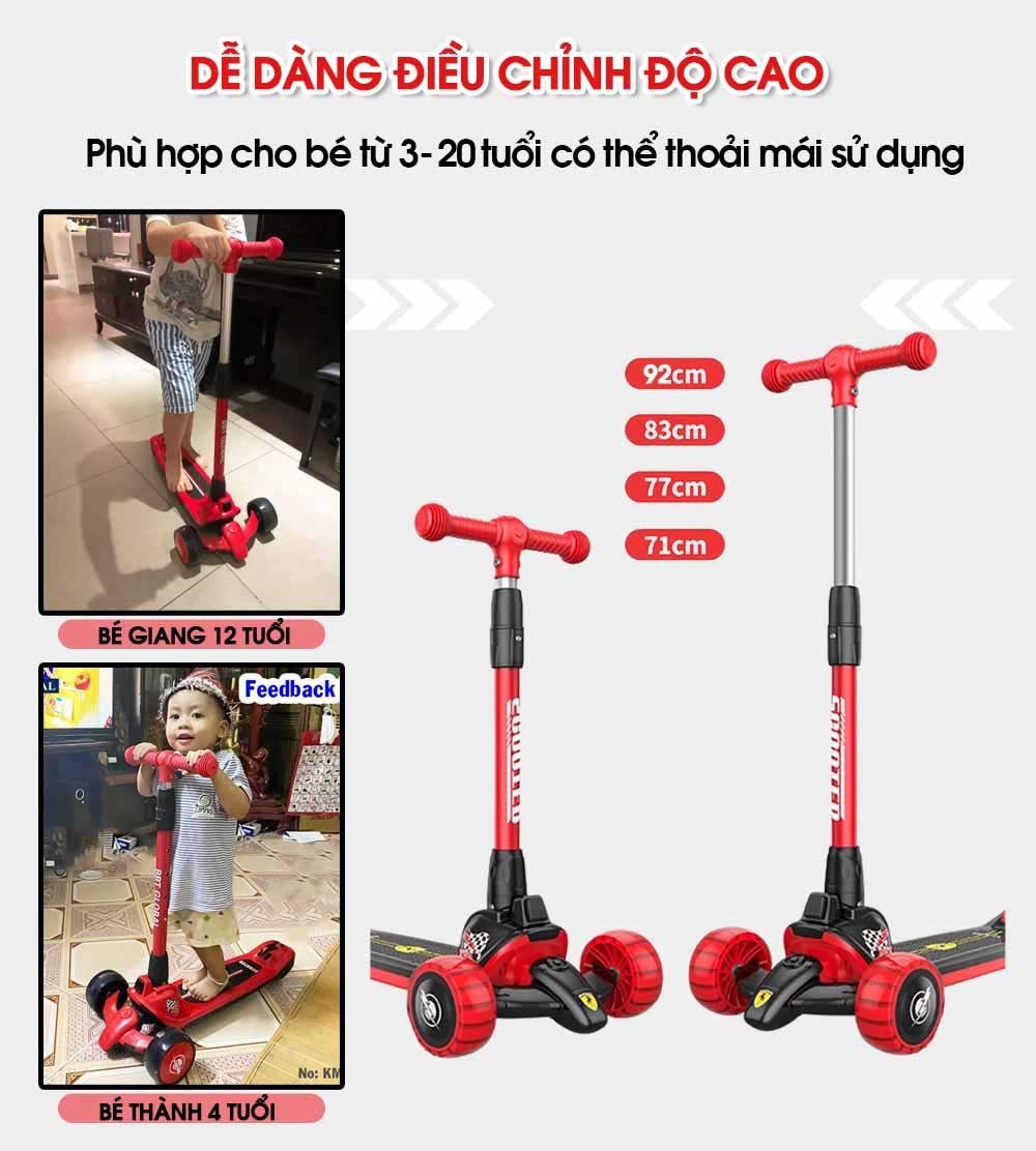 Xe trượt scooter bánh phát sáng BBT GLOBAL KM989