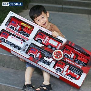 Trọn bộ 6 xe cứu hỏa cỡ lớn cho bé XLQ-6X