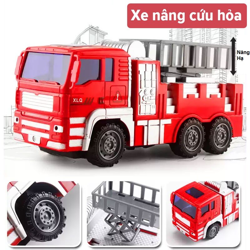 Trọn bộ 6 xe cứu hỏa cỡ lớn cho bé XLQ-6X