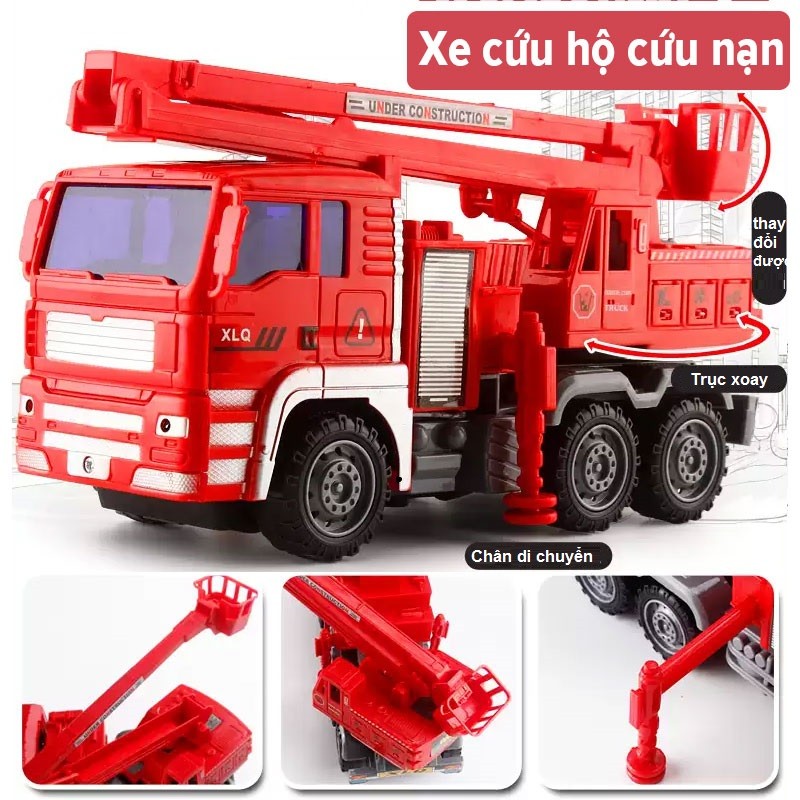 Trọn bộ 6 xe cứu hỏa cỡ lớn cho bé XLQ-6X