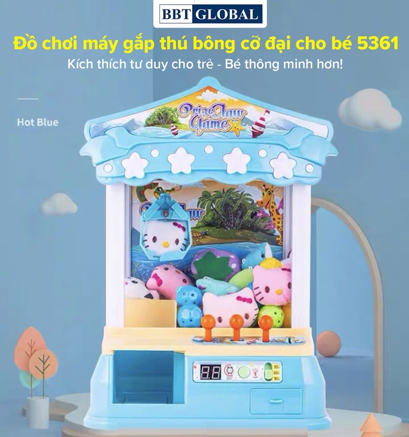 Đồ chơi máy gắp thú bông cỡ đại có màn hình led cho bé 5361