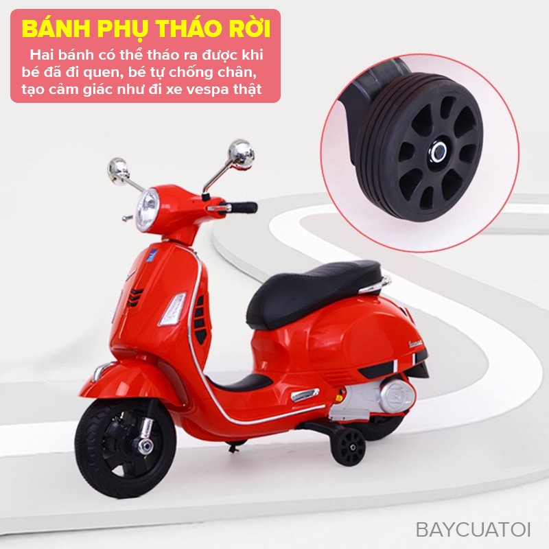 Xe máy điện trẻ em Vespa cỡ lớn nhất cho bé BBT-6116