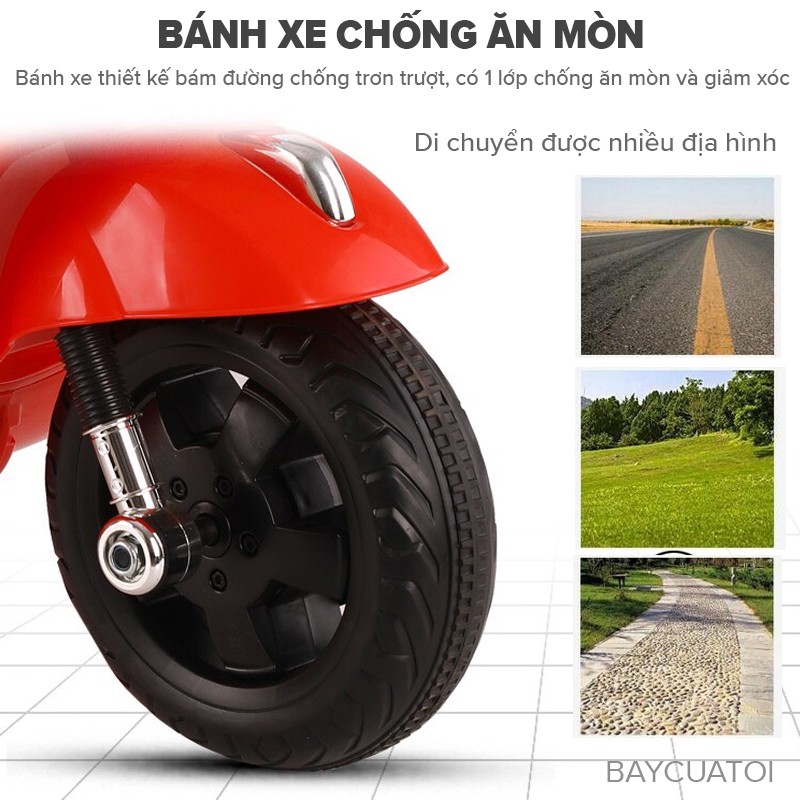Xe máy điện trẻ em Vespa cỡ lớn nhất cho bé BBT-6116