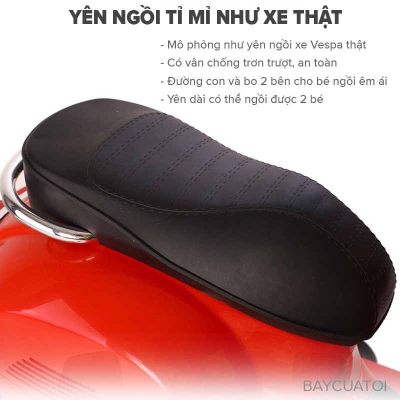 Xe máy điện trẻ em Vespa cỡ lớn nhất cho bé BBT-6116
