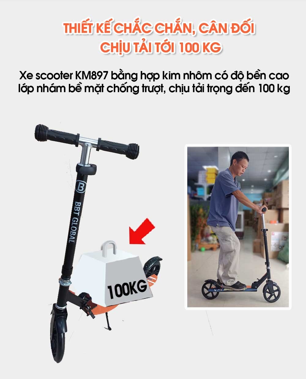 Xe trượt Scooter BBT Global cỡ lớn KM897A