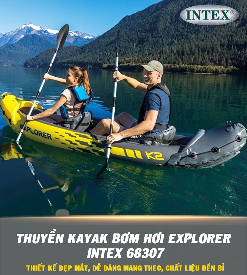 Thuyền kayak bơm hơi EXPLORER 2 người INTEX 68307