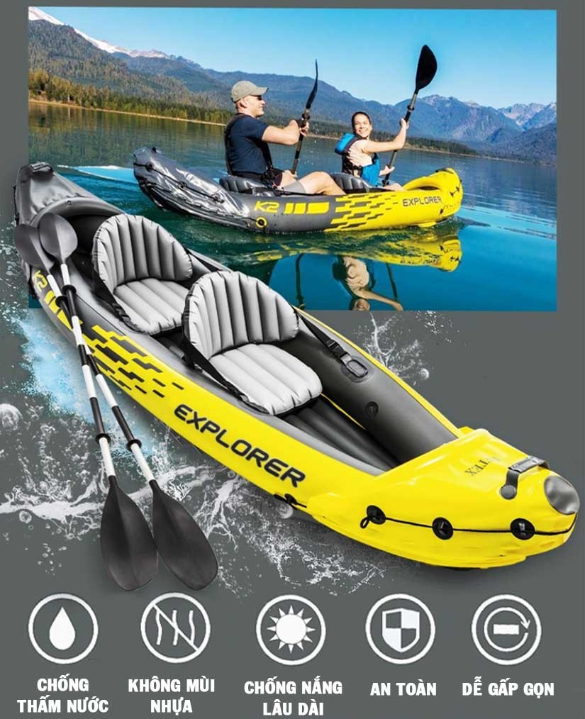 Thuyền kayak bơm hơi EXPLORER 2 người INTEX 68307