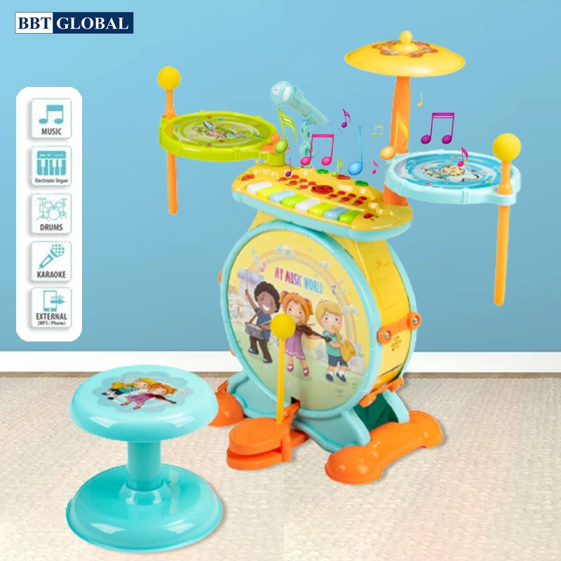 Đồ chơi âm nhạc bộ trống kèm đàn BBT Global - 882A