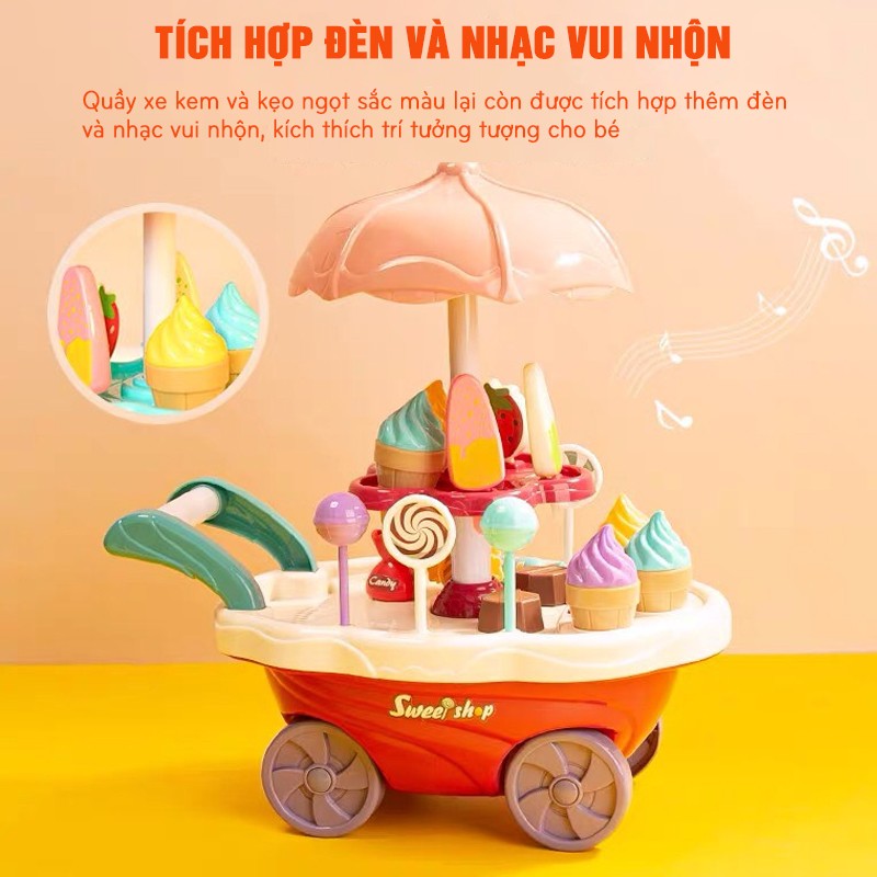 Xe kem cho bé 30 chi tiết có đèn và nhạc 668-90