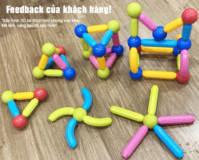 Đồ chơi xếp hình nam châm 90 chi tiết kèm hộp đựng 705-90