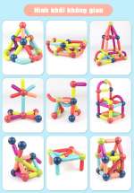 Đồ chơi xếp hình nam châm 130 chi tiết kèm hộp đựng 706-130