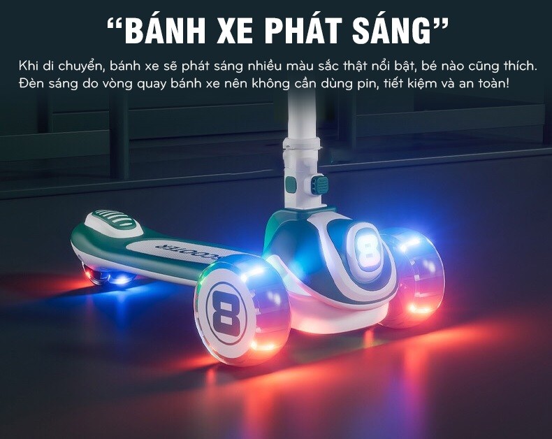 Xe trượt scooter cho bé BBT Global bánh sáng KM986