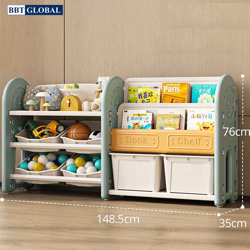 Kệ để đồ chơi kèm giá sách cho bé BBT GLOBAL SH9605