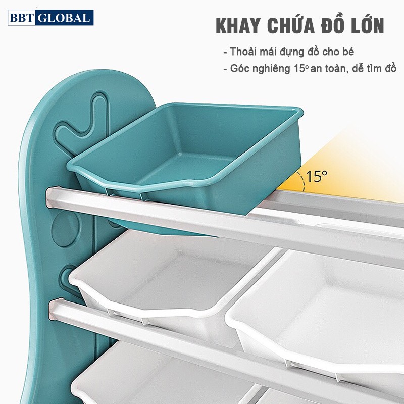 Giá kệ để đồ chơi và đồ dùng cho bé BBT Global xanh dương SH9603