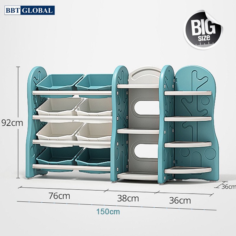 Giá kệ để đồ chơi và đồ dùng cho bé BBT Global xanh dương SH9603