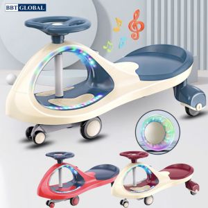 Xe lắc cao cấp bánh PU giảm sóc có đèn và nhạc BBT GLOBAL SW004