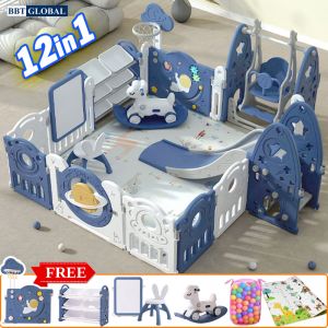 Combo quây bóng phi hành gia 12in1 BBT GLobal xanh YK02