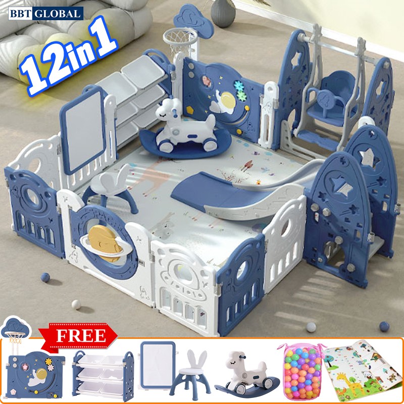 Combo quây bóng phi hành gia 12in1 BBT GLobal xanh YK02