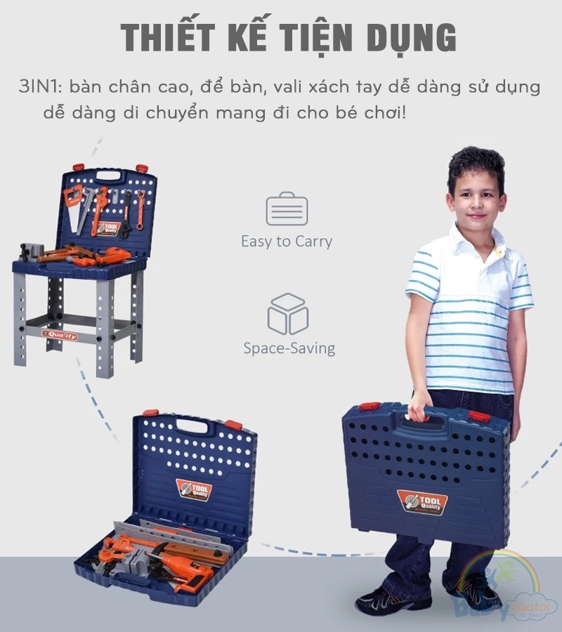 Bồ đồ chơi sửa chữa va li xách cho bé trai 008-21