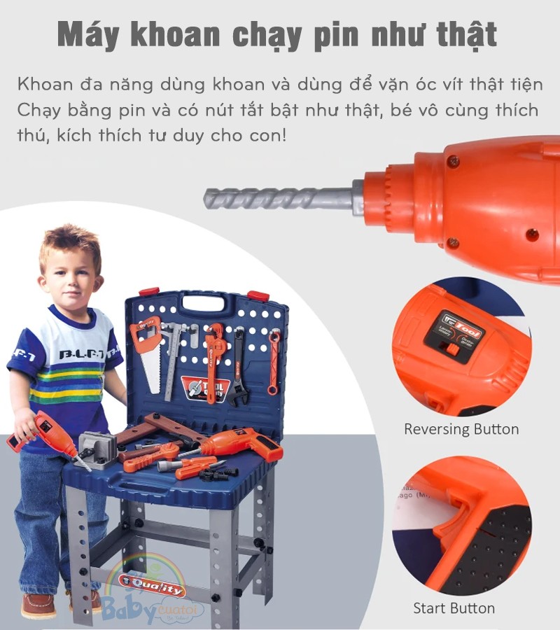 Bồ đồ chơi sửa chữa va li xách cho bé trai 008-21