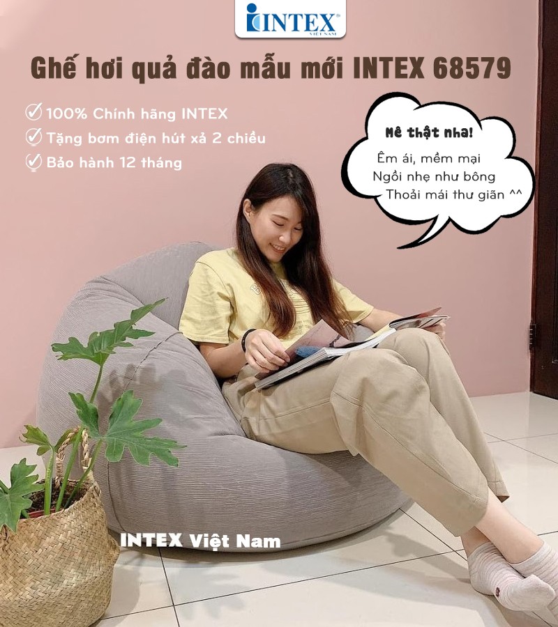 Ghế hơi quả đào mẫu mới INTEX 68579