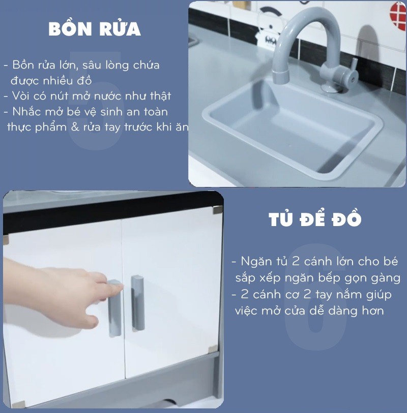 Đồ chơi nấu ăn gỗ cao cấp có đèn và âm thanh MSN22006