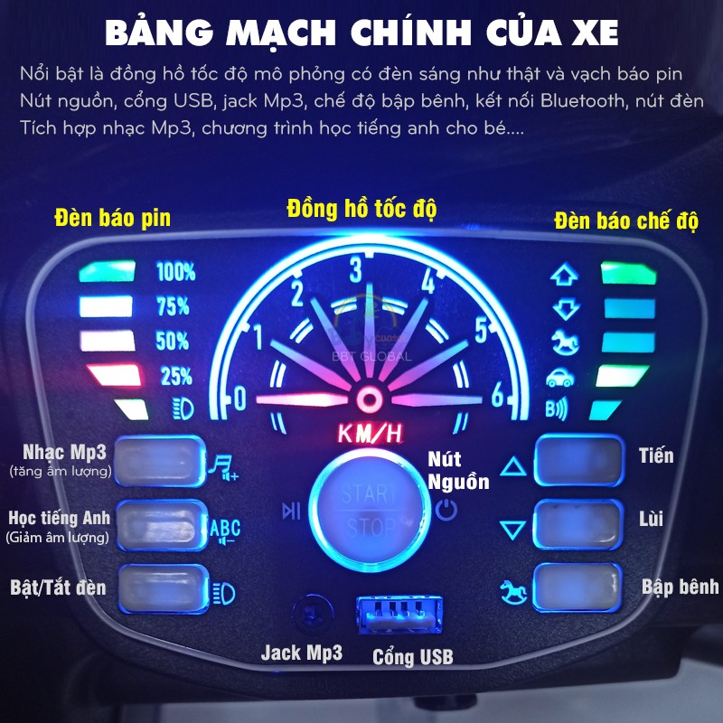 Xe ô tô điện cảnh sát cho bé cỡ lớn nhất US911D (hàng loại 1)