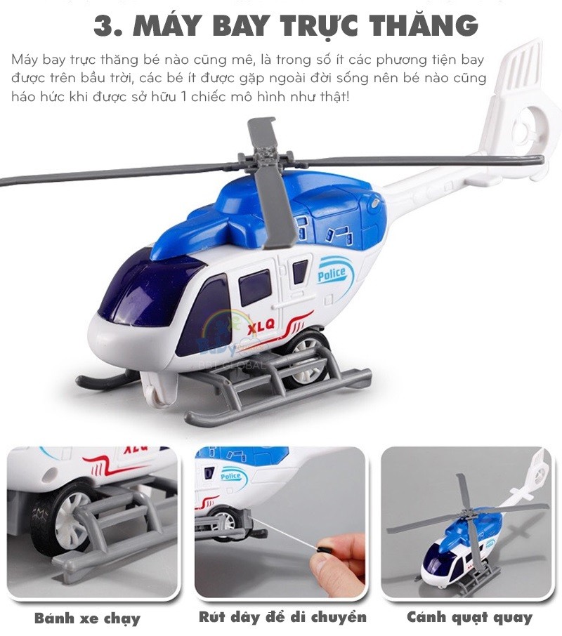 Bộ 6 xe cảnh sát cỡ lớn cho bé XLQ-6J