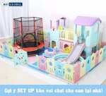 Nhà chơi liên hoàn cầu trượt cho bé BBT Global ZK1058
