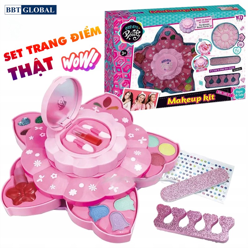 Đồ chơi mỹ phẩm trang điểm thật an toàn cho bé gái mã 022