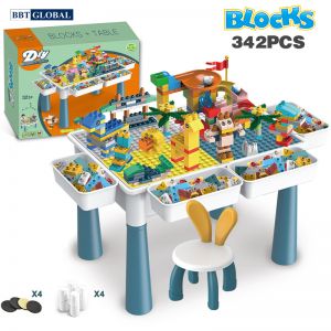 Bộ bàn ghế Lego đa năng cỡ vừa tặng kèm bộ xếp hình 342 chi tiết A212-7