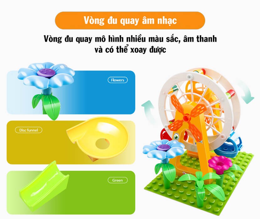 Đồ chơi xếp hình công viên thả bóng vui nhộn 186 chi tiết 6688-123A
